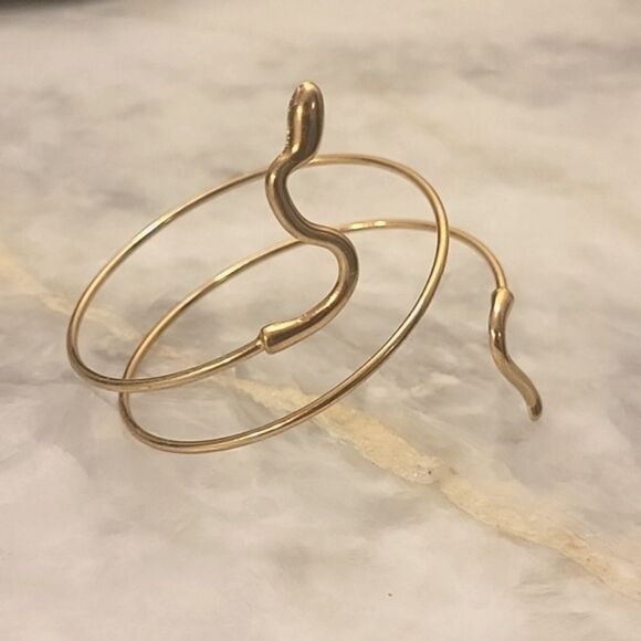 Jules Smith Snake Charmer Arm Cuff Bracelet 12K Gold Wrap Dainty Feminine Boho - Picture 1 of 6